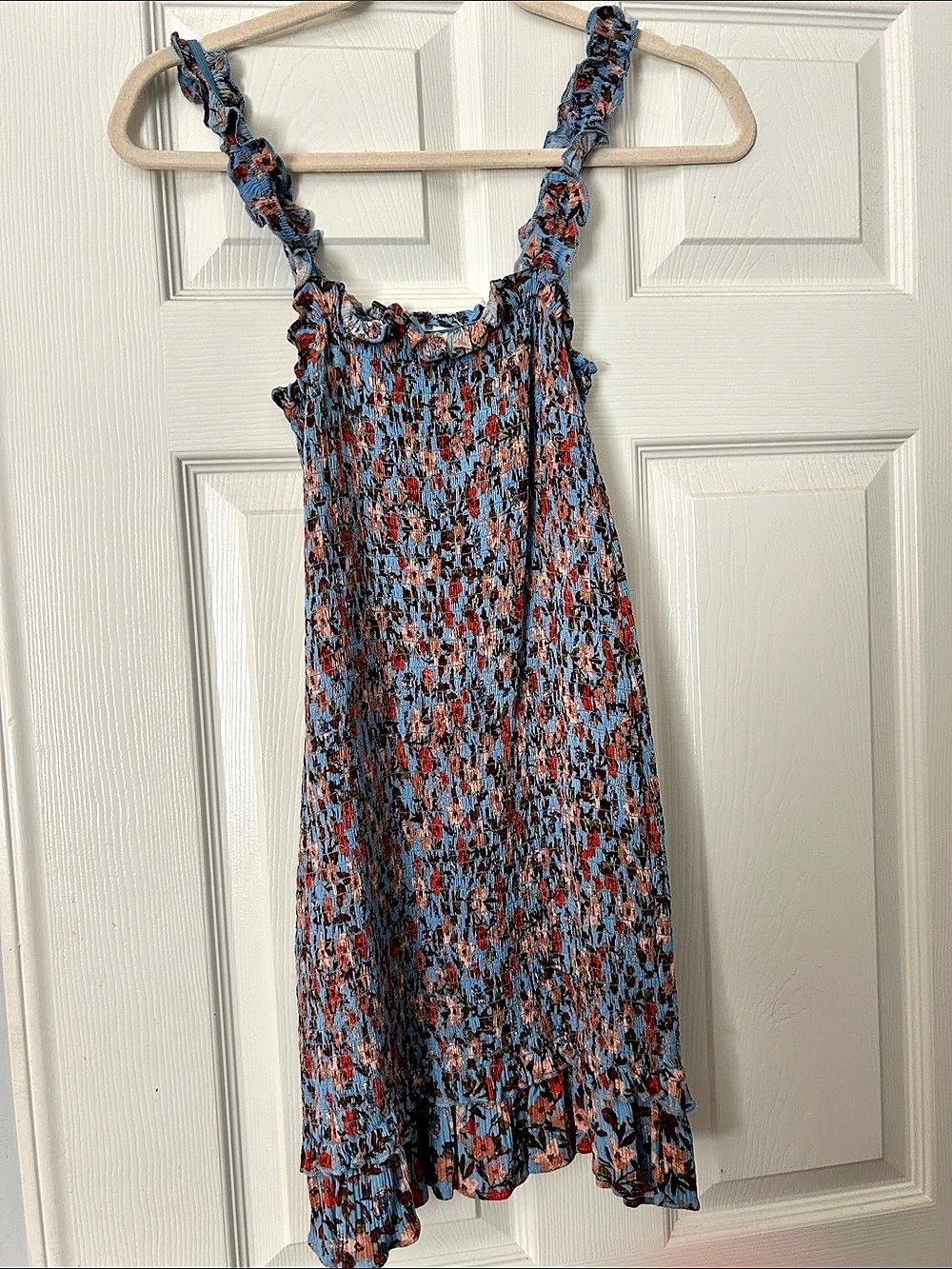 Skylark + Madison Abstract Maxi Dress in Blue & Red Size Medium